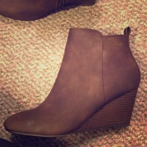 Chocolate wedge booties